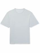Stòffa - Cotton and Silk-Blend Piquè T-Shirt - Blue