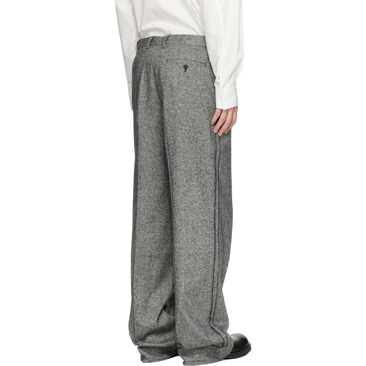 MM6 Maison Margiela Gray Exposed Seam Wool Trousers