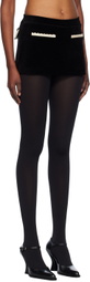 OPEN YY Black Velvet Picot Miniskirt