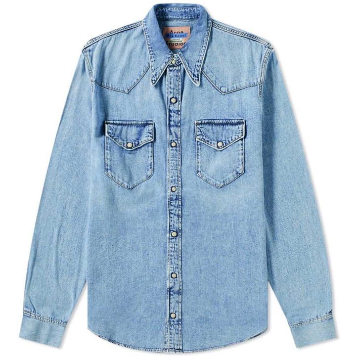 Photo: Acne Studios Western Shirt Mid Blue Trash Indigo