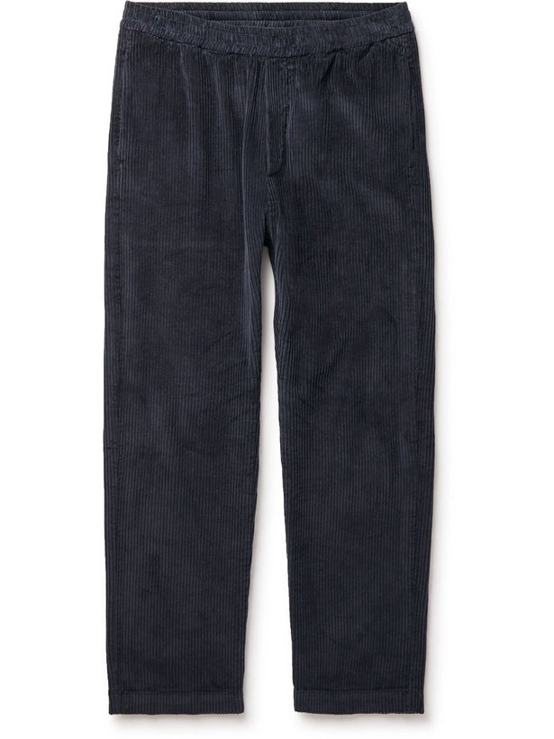 Photo: Barena - Bativoga Cropped Cotton-Corduroy Trousers - Blue