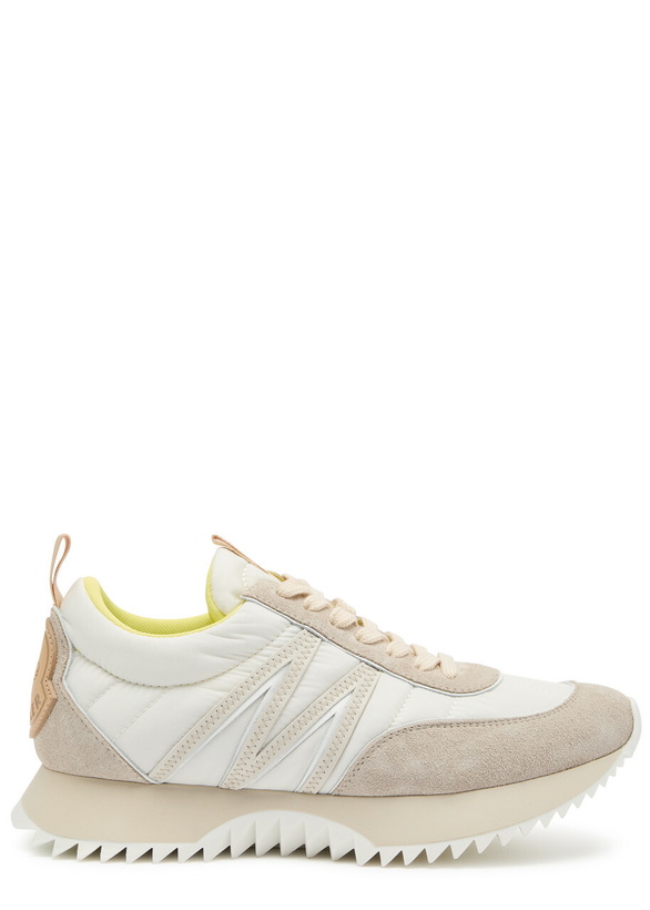 Photo: Moncler Pacey Panelled Suede Sneakers Cream