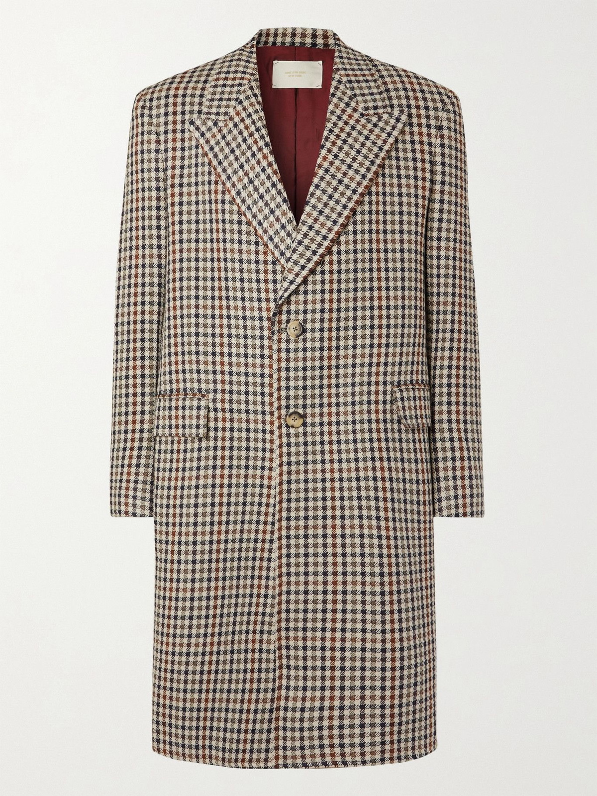 AIMÉ LEON DORE - Houndstooth Wool Coat - Neutrals