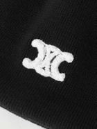 CELINE - Triomphe Logo-Embroidered Wool Beanie