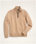 Brooks Brothers Men's Wool Cashmere Quilted Half-Zip Sweater | Camel