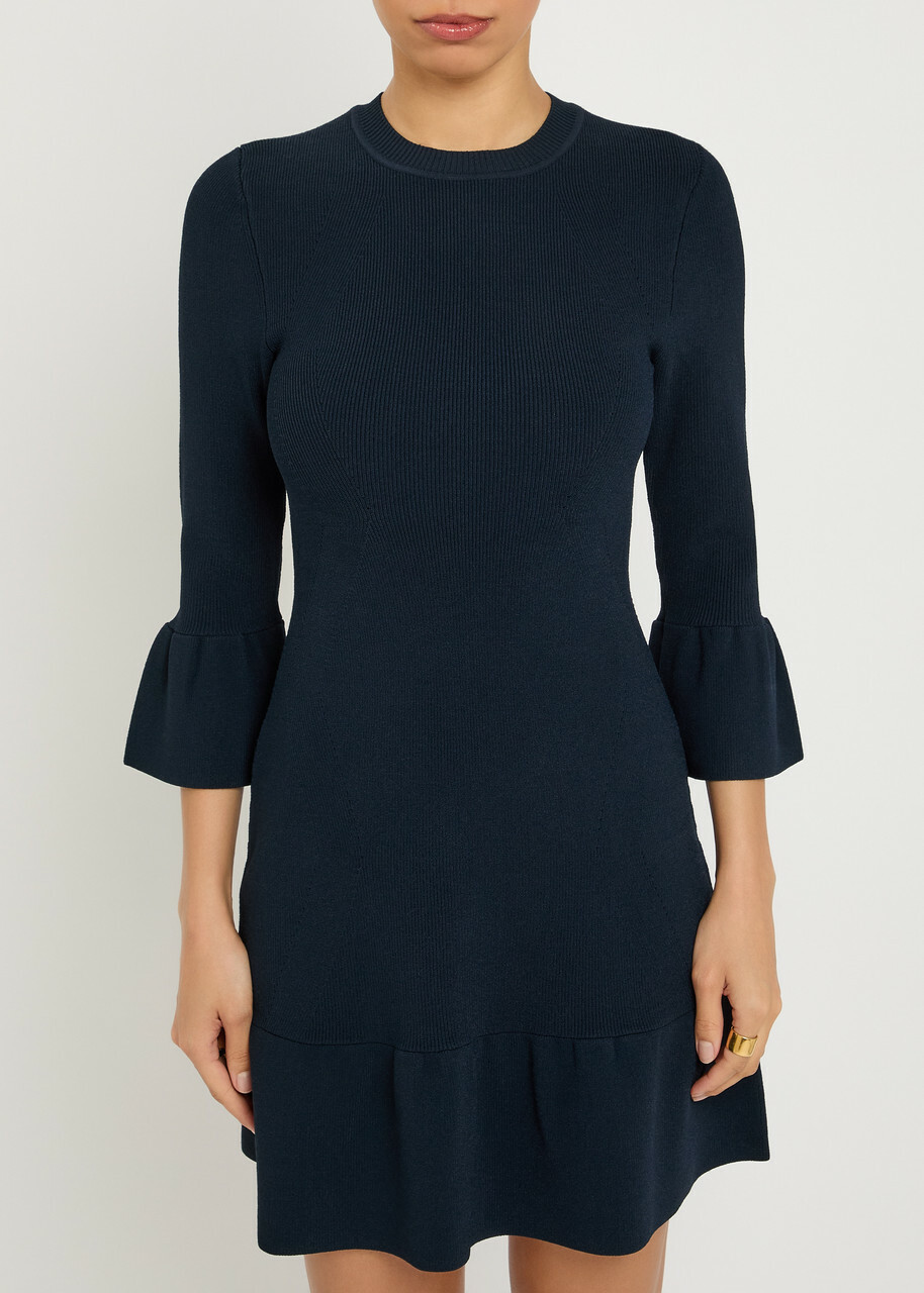 Veronica Beard Portia Knit Mini Dress Navy