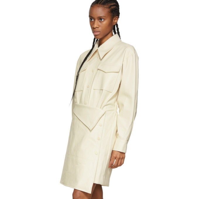 Low Classic White Faux-Leather Trench Dress Low Classic