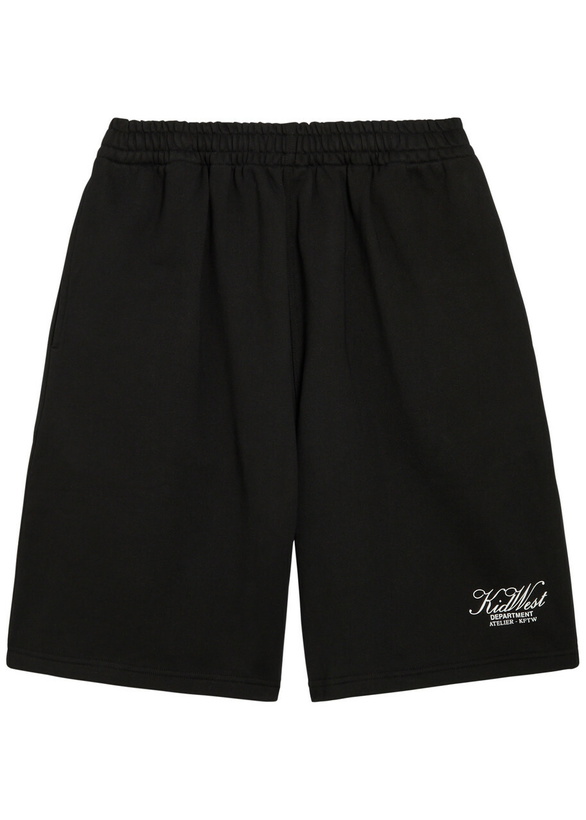 Photo: Kidwest Script Logo-print Cotton Shorts Black