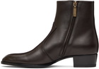 Saint Laurent Black Wyatt Zipped Boots