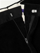 Ralph Lauren Purple label - Slim-Leg Pleated Cotton-Corduroy Suit Trousers - Black