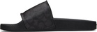 Coach 1941 Black Coated Canvas Pool Slides