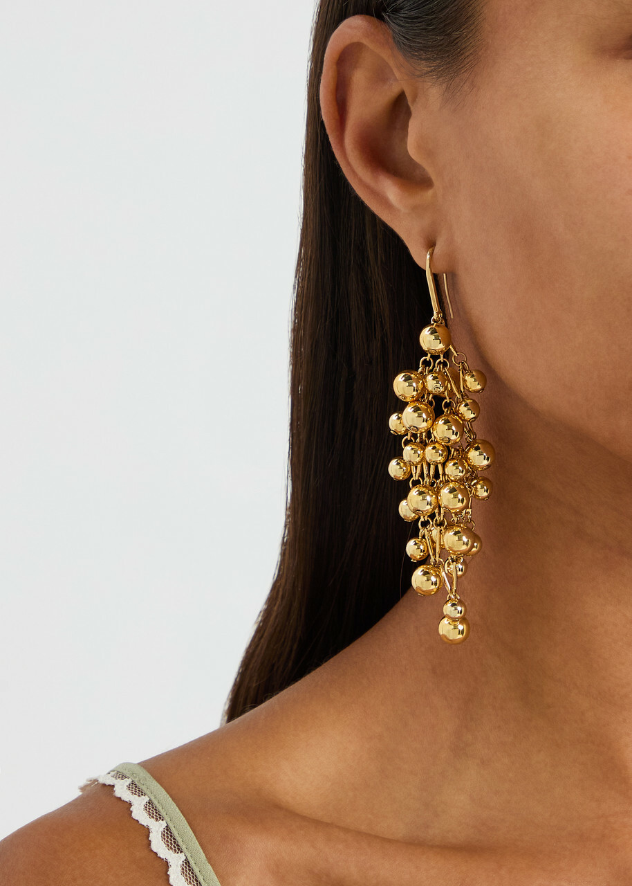 Isabel Marant Tiva Beaded Drop Earrings - Gold - One Size