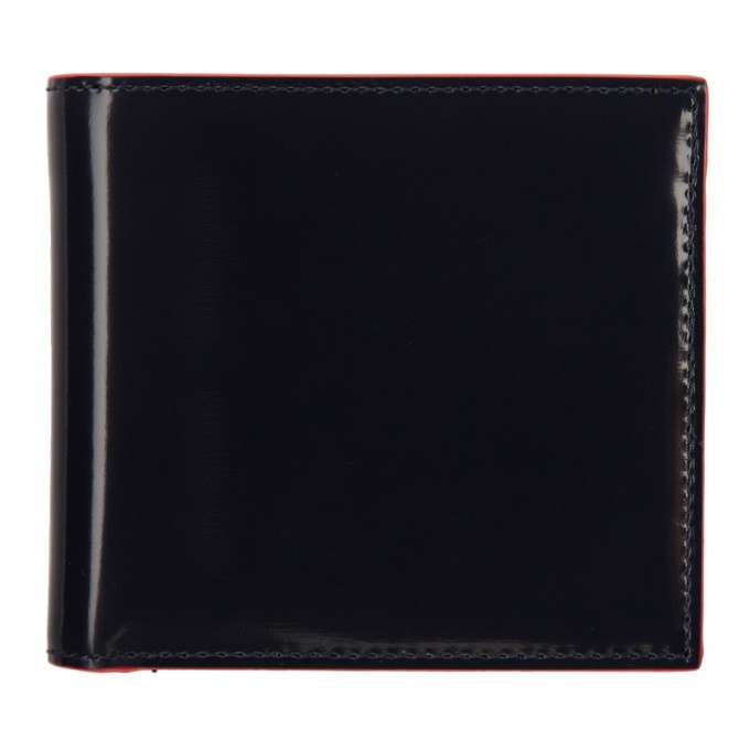Photo: Thom Browne Navy Striped Edge Stain Bifold Wallet