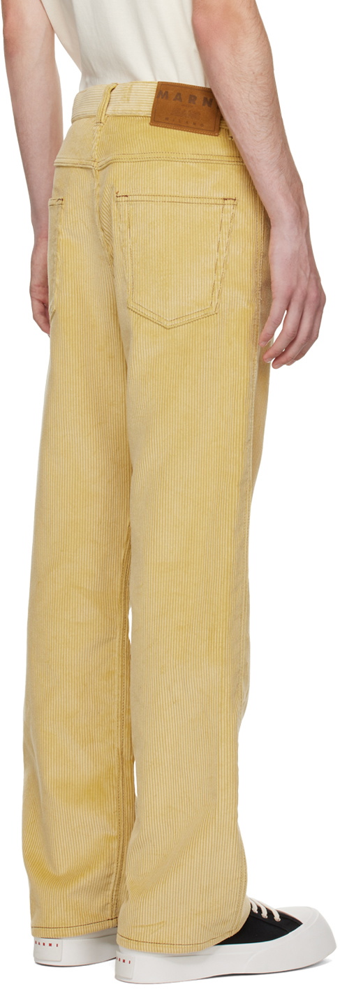 Marni Yellow Contrast Stitch Trousers