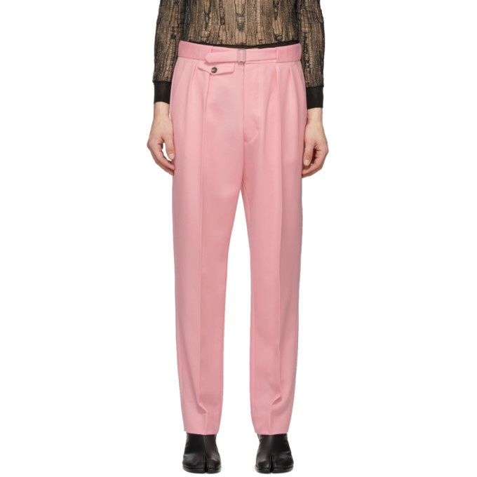 Photo: Maison Margiela Pink Wool Pleated Trousers