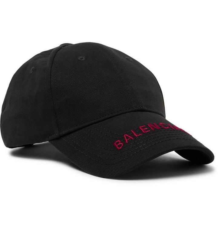 Photo: Balenciaga - Logo-Embroidered Cotton-Twill Baseball Cap - Black