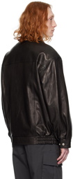 Dunst Black Oversized Vintage Leather Jacket