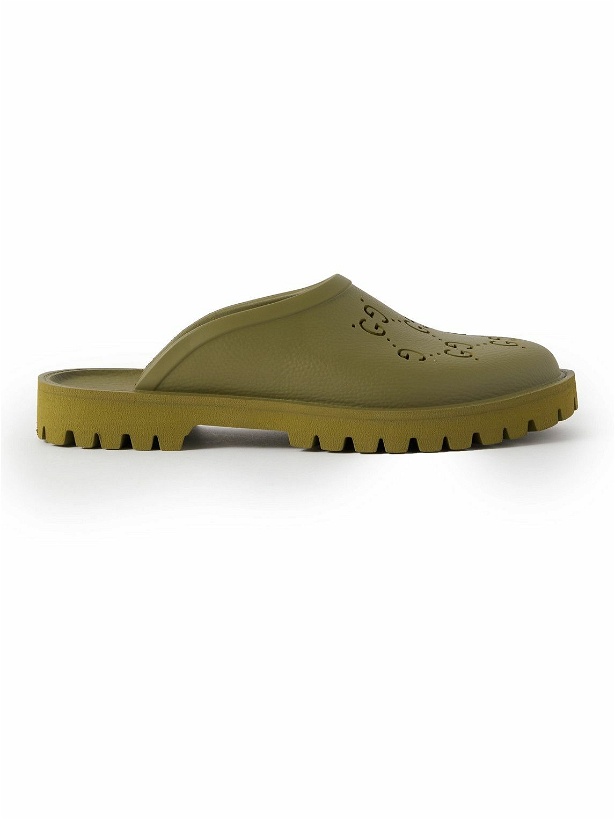 Photo: GUCCI - Logo-Perforated Rubber Clogs - Green