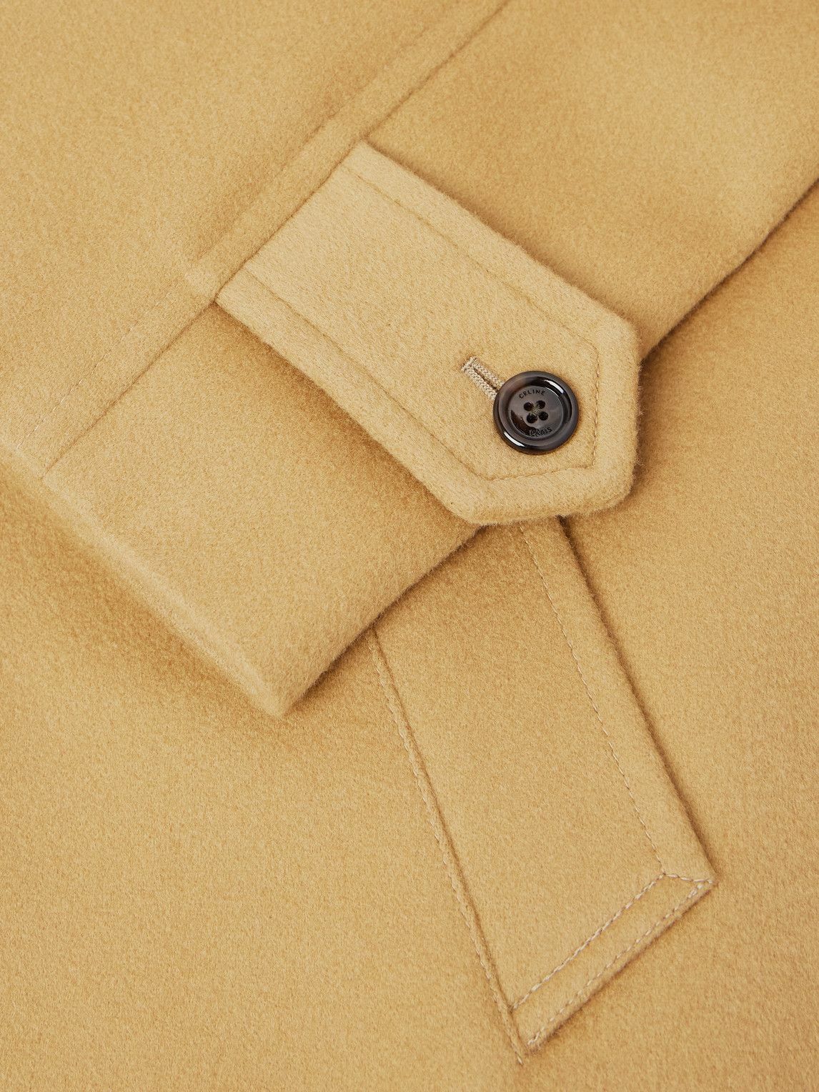 CELINE - Brushed Wool-Felt Coat - Brown