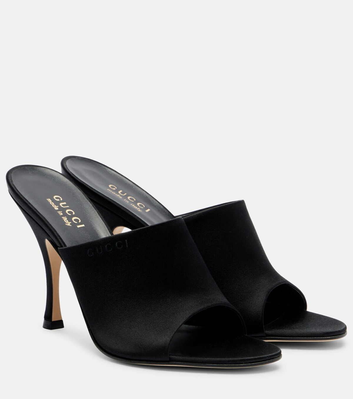 GUCCI ブラック ミュール 24cm Gucci 95 satin mules Gucci