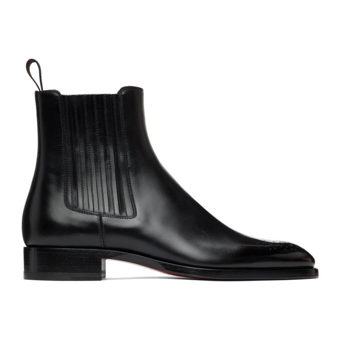 Photo: Christian Louboutin Black Leather Angloman Chelsea Boots