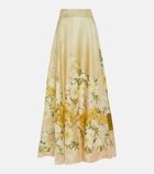 Zimmermann Coaster floral silk and linen maxi skirt