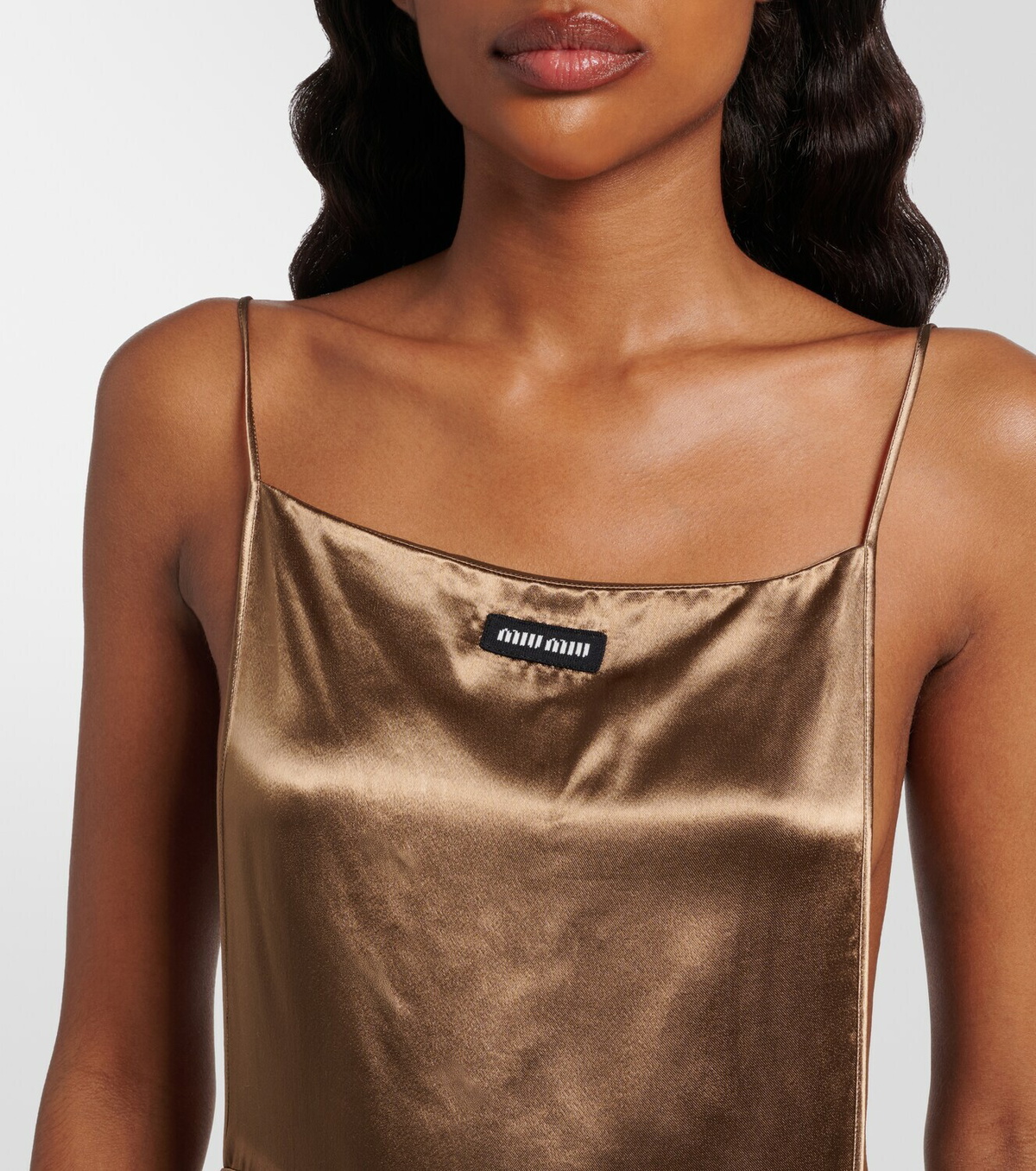 Miu Miu Open-back satin minidress