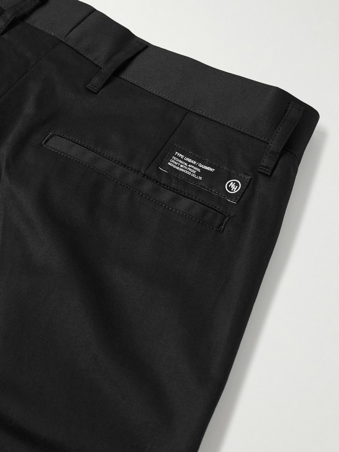 Neighborhood - Tapered Pleated Cotton and Linen-Blend Twill Trousers - Black