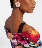 Dolce&Gabbana Floral enamel clip-on earrings