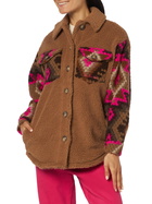 MC2 Saint Barth Woman Sherpa Overshirt With Ethnic Print