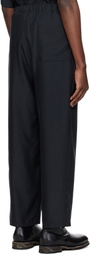 YOKE Black Chambray Easy Trousers