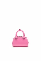 Diesel 1DR Dome-Mini bowling bag in croc-effect leather - Crossbody Bags Womens in Pink