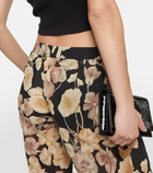 Saint Laurent Wide leg floral silk pants