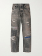 Neighborhood - Savage Distressed Wide-Leg Jeans - Black