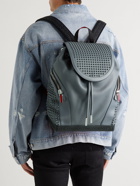 Christian Louboutin - Explorafunk Spiked Rubber-Trimmed Full-Grain Leather Backpack