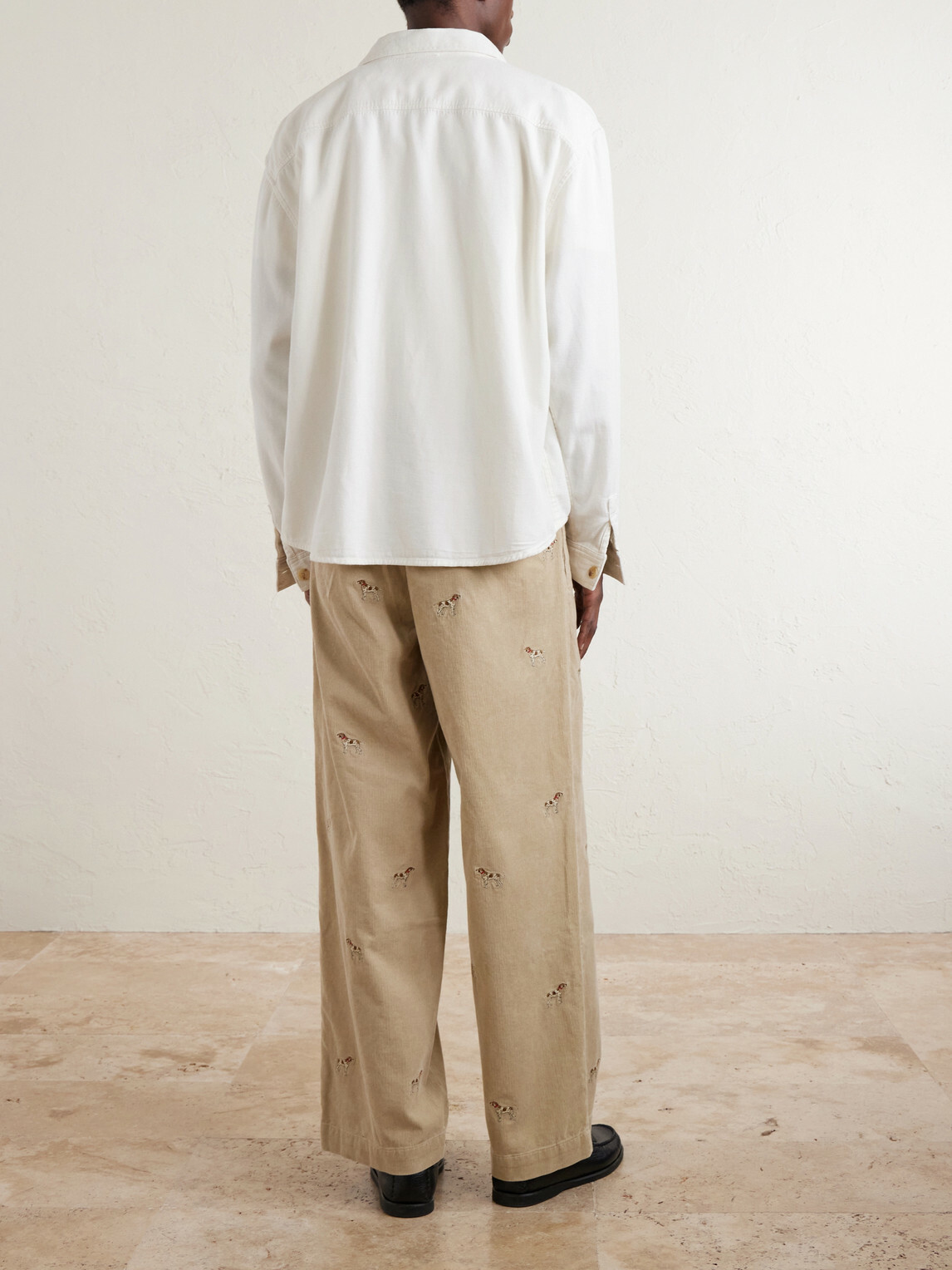 Polo Ralph Lauren - Straight-Leg Embroidered Cotton-Corduroy Trousers - Neutrals