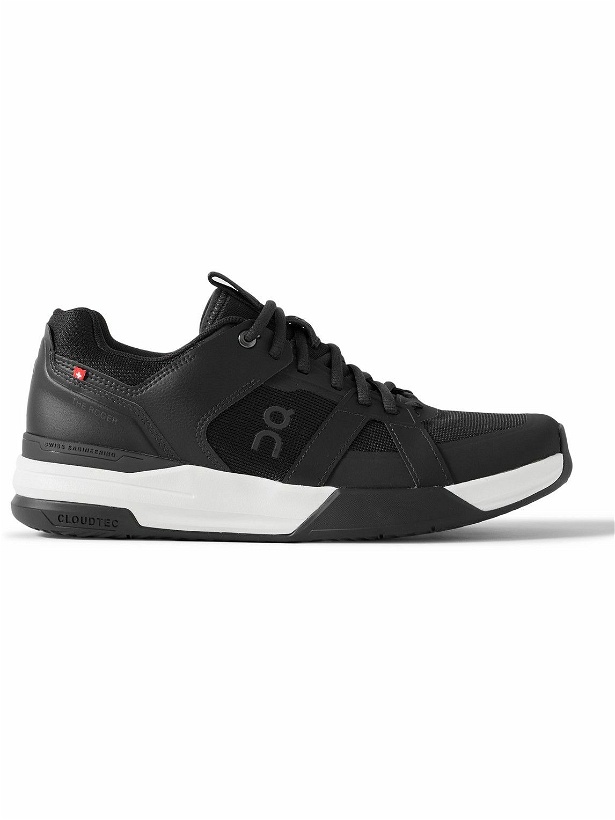 Photo: ON - The Roger Clubhouse Pro Leather and Mesh Tennis Sneakers - Black