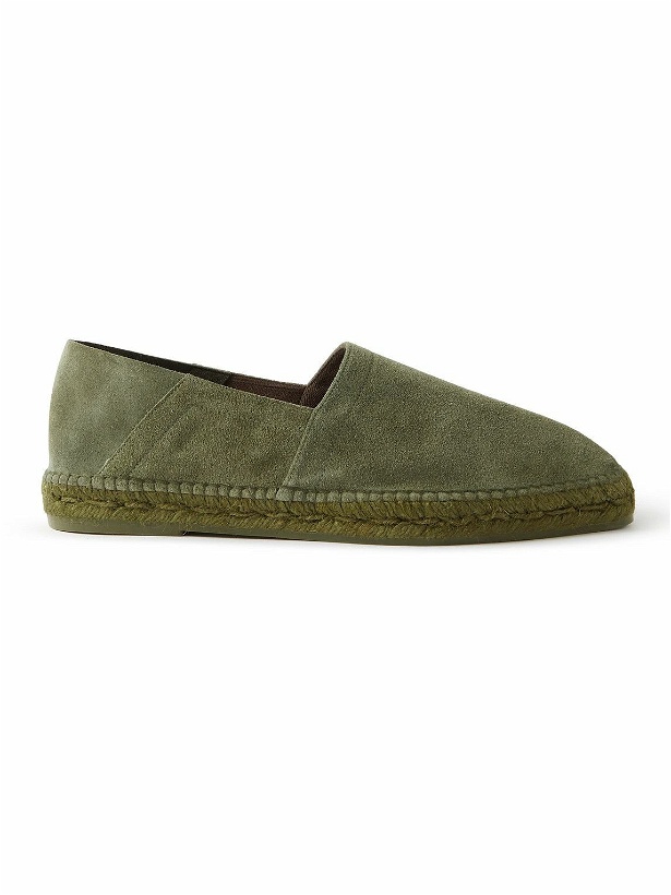 Photo: TOM FORD - Barnes Collapsible-Heel Suede Espadrilles - Green