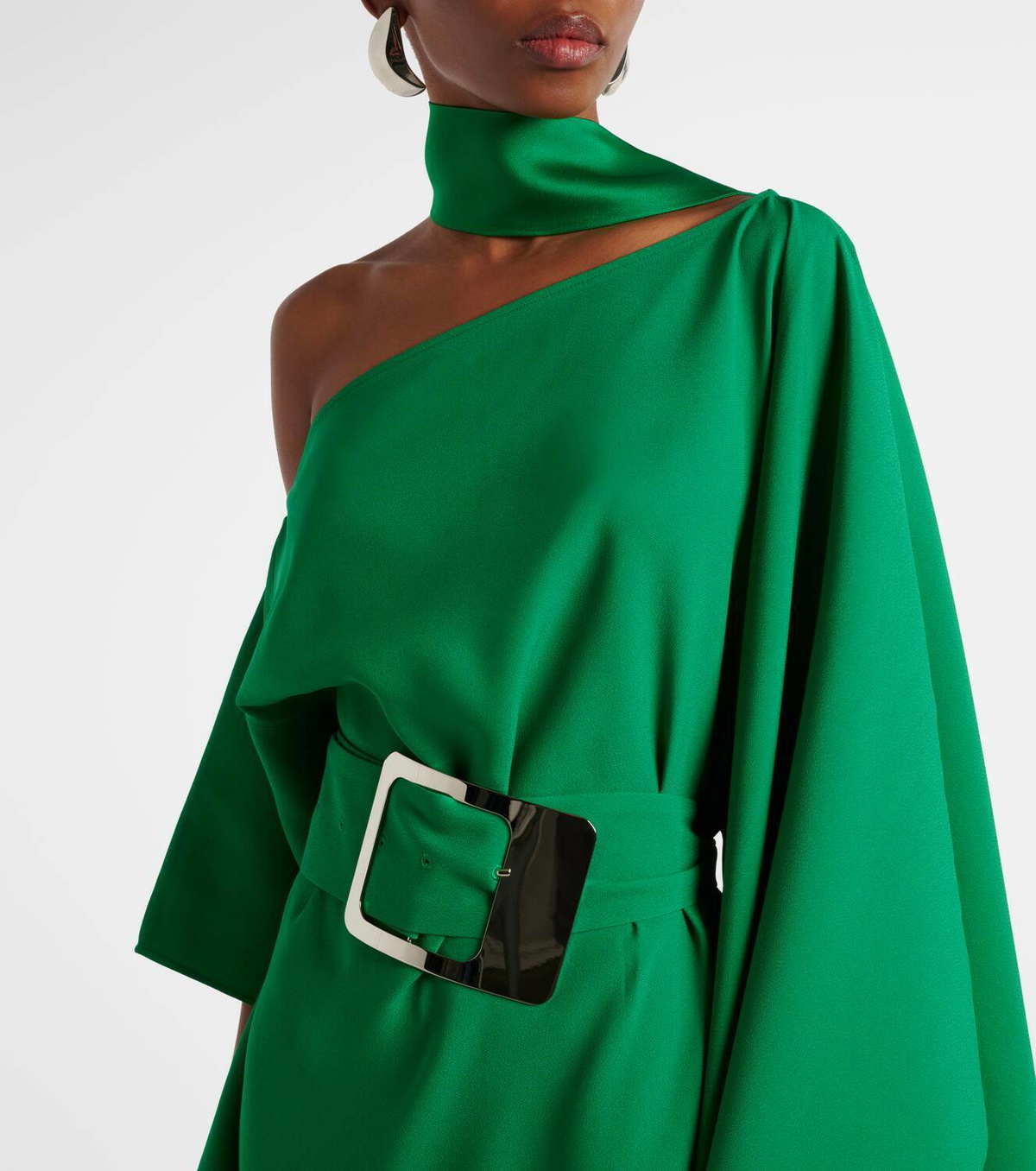 Taller Marmo Taylor belted one-shoulder crêpe cady kaftan