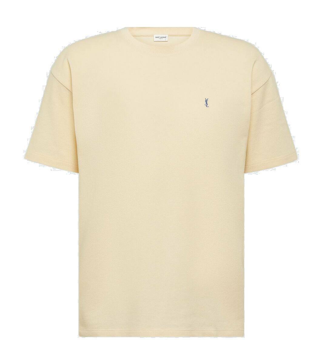 Saint Laurent Cassandre cotton-blend piqué T-shirt Saint Laurent