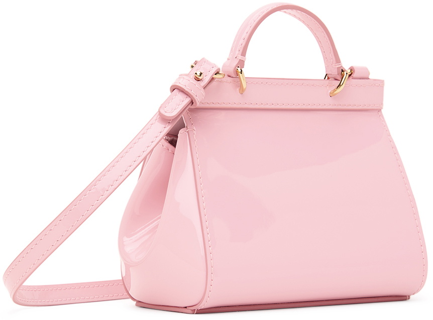 Dolce Gabbana Kids Pink Patent Leather Mini Sicily Bag Dolce