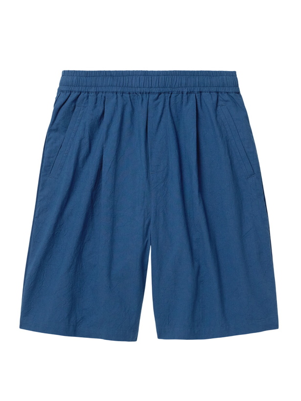 Photo: Folk - Assembly Wide-Leg Cotton-Blend Shorts - Blue