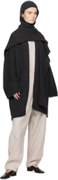 Lauren Manoogian Black Sleeves Wrap Sweater Shawl
