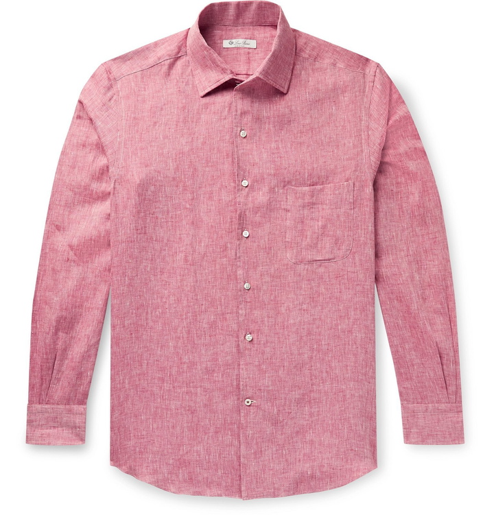 Photo: Loro Piana - André Mélange Slub Linen Shirt - Red