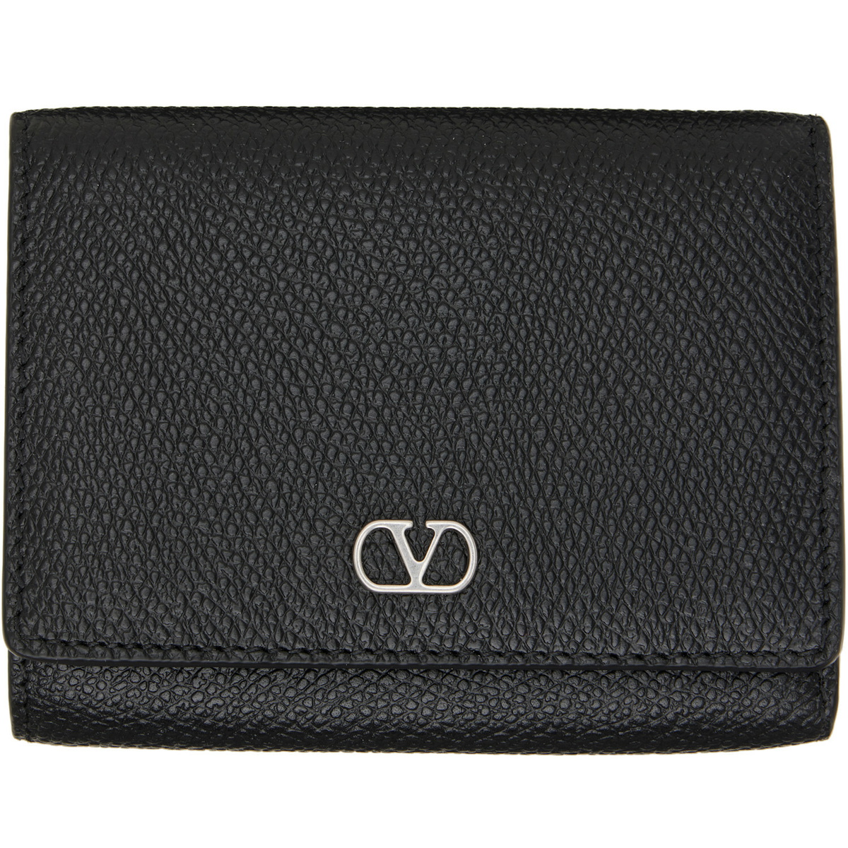 Valentino Garavani Black VLogo Signature Trifold Wallet