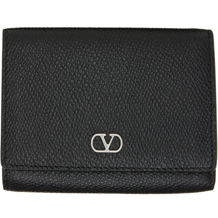 Photo: Valentino Garavani Black VLogo Signature Trifold Wallet