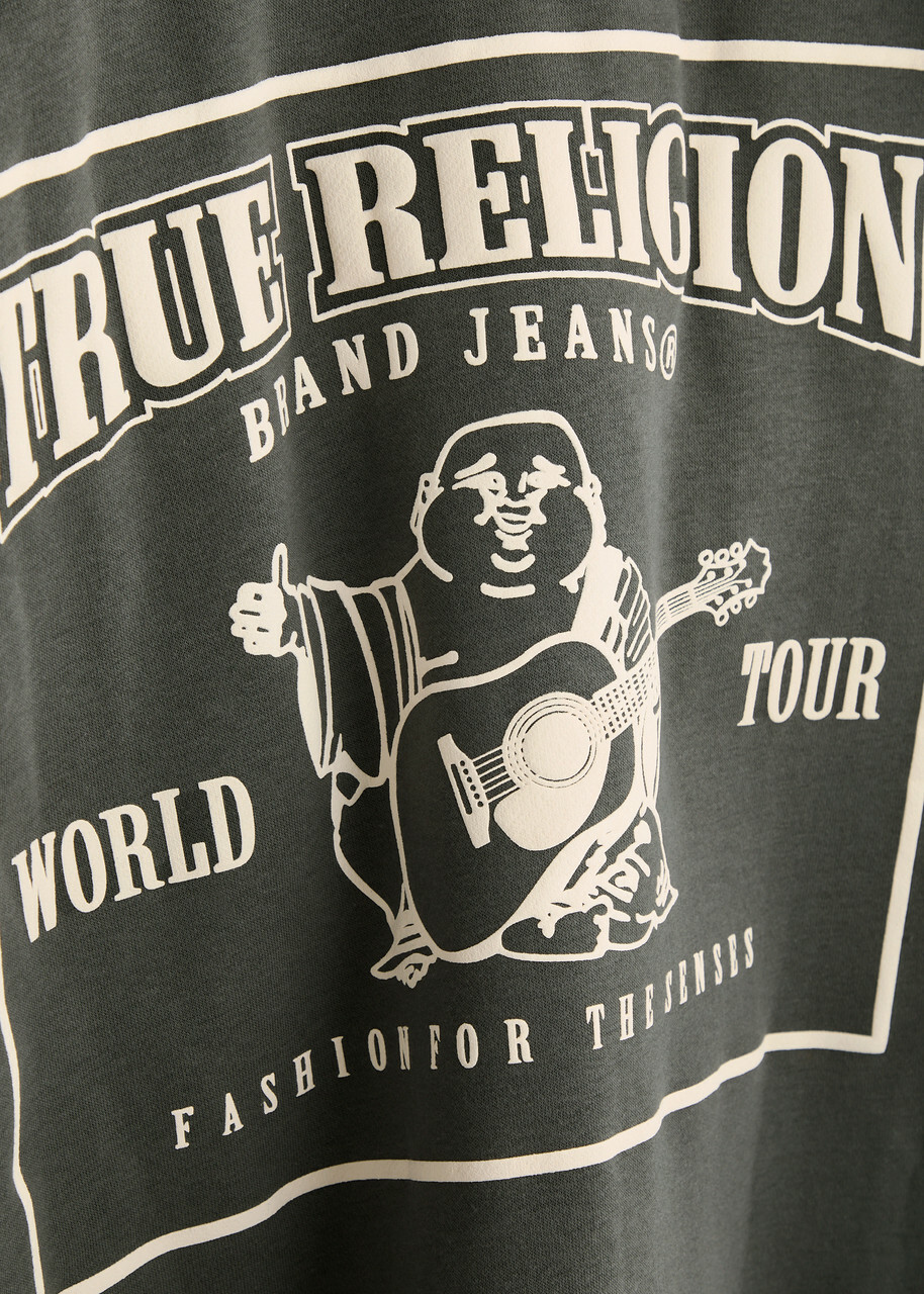 True Religion Big T Hooded Cotton-blend Sweatshirt Grey