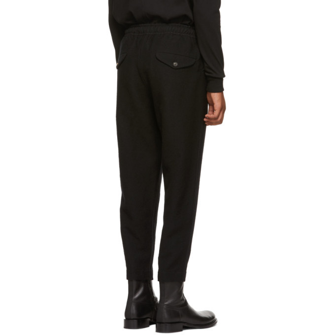 Ziggy Chen Black Wool Drawstring Lounge Pants Ziggy Chen Ziggy Chen Black Wool Drawstring Lounge Pants Ziggy Chen