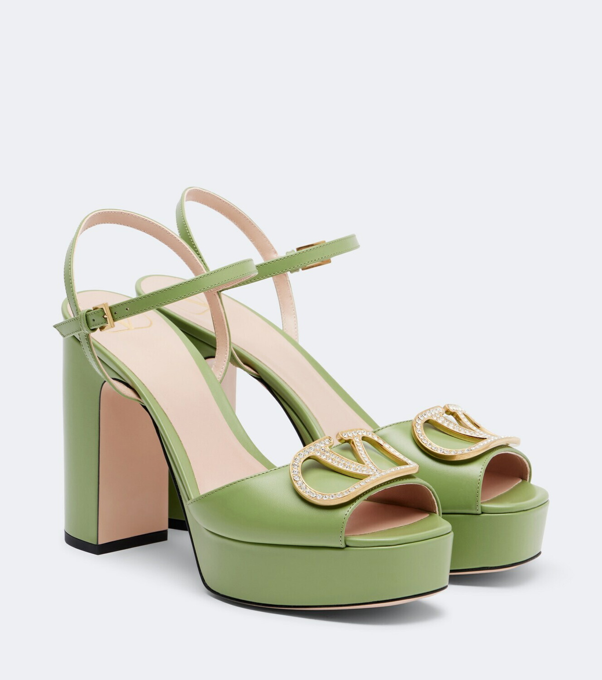 Valentino Garavani VLogo embellished leather platform sandals