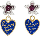 Chopova Lowena Silver Lovers Drop Earrings